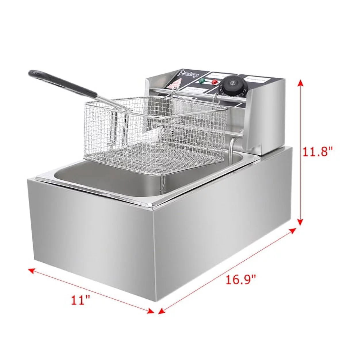 Stainless Steel Electric Double Tank Deep Fryer with Basket 6L W41181