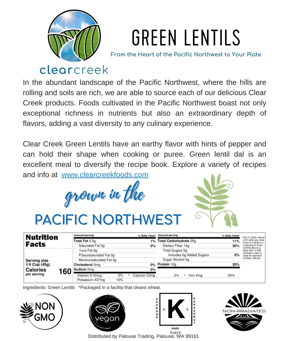Green Lentils 25 lbs Non-GMO Dried E66697