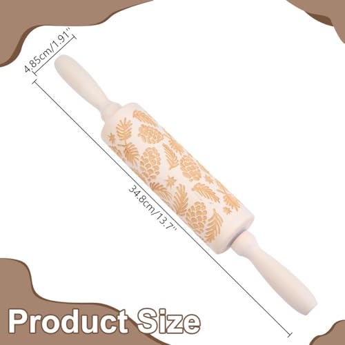 Embossed Wooden Rolling Pin 35cm X175061