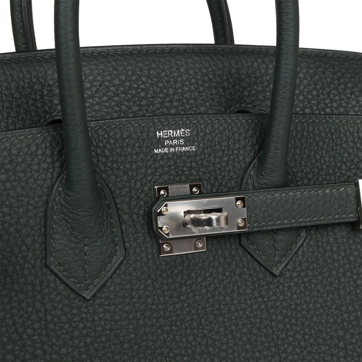Birkin 25 Vert Fonce Togo Palladium Hardware M814