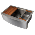 33 in. Farmhouse Apron Mount Single Bowl Stainless Steel Kitchen Sink F546699