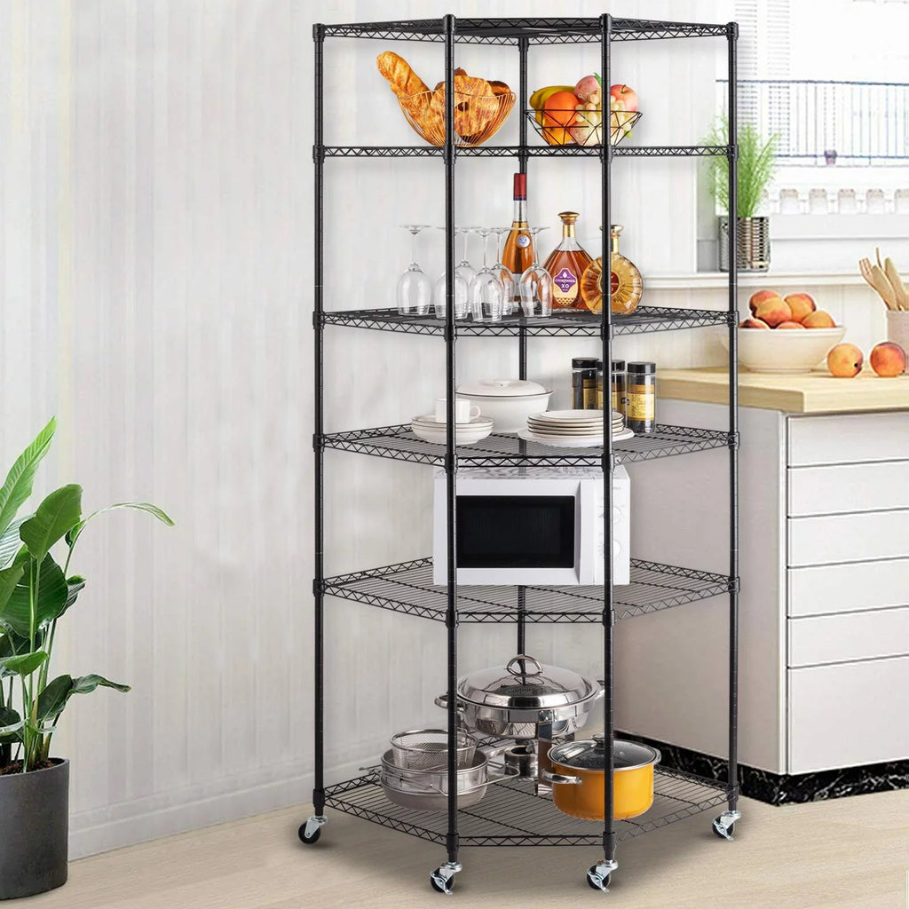 6 Tire Heavy Duty Steel Garage Storage Rack with Wheels Q785109