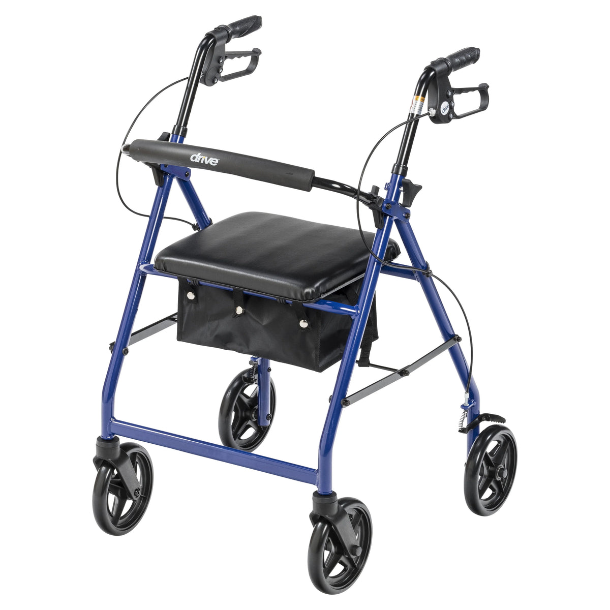 Blue Aluminum Rollator Rolling Walker with Padded Seat D392
