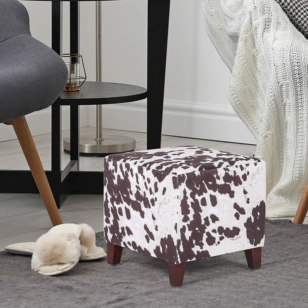Square Ottoman With Wooden Legs C125