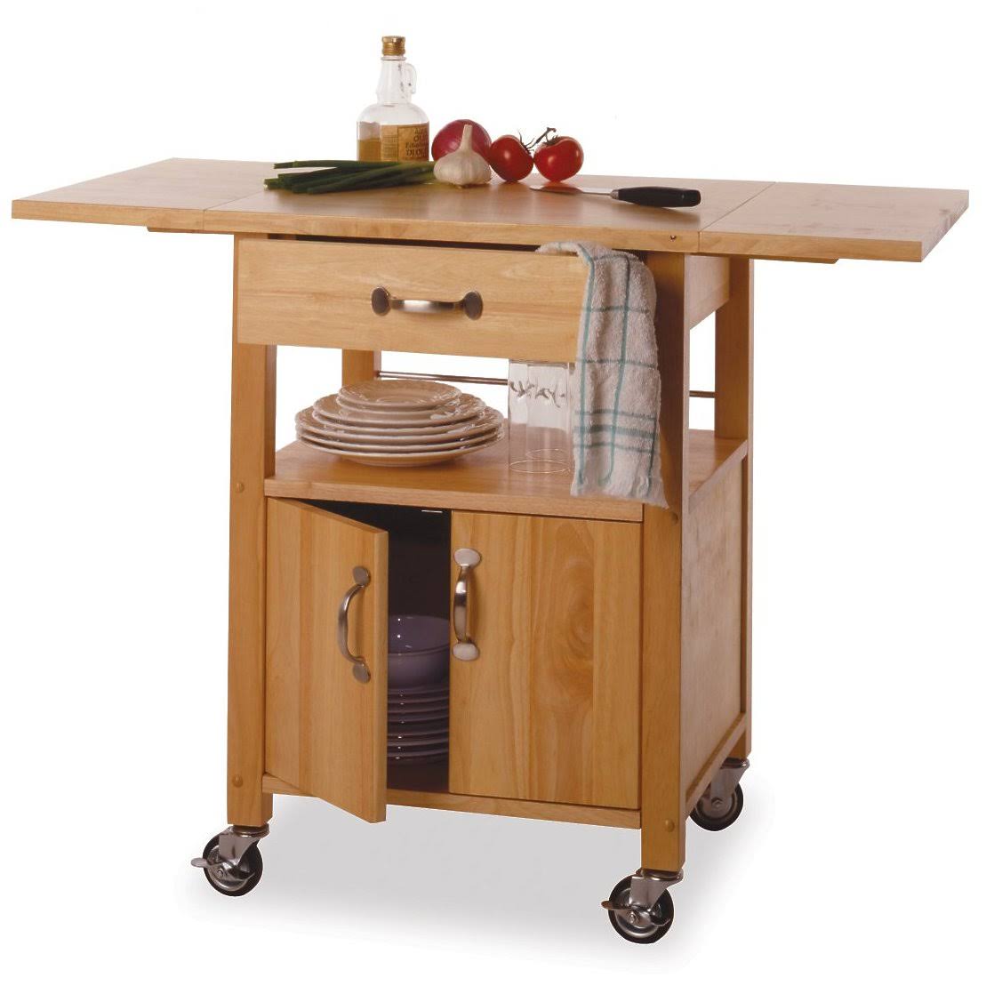 Beechwood Kitchen Cart Drop Leaf L6122
