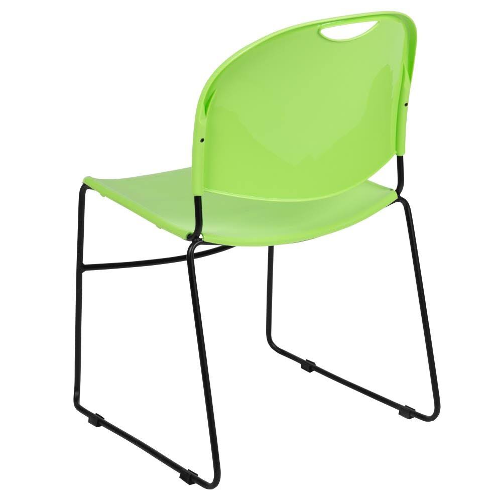 Green Ultra-Compact Stack Chair with Black Powder Coated Frame U16163