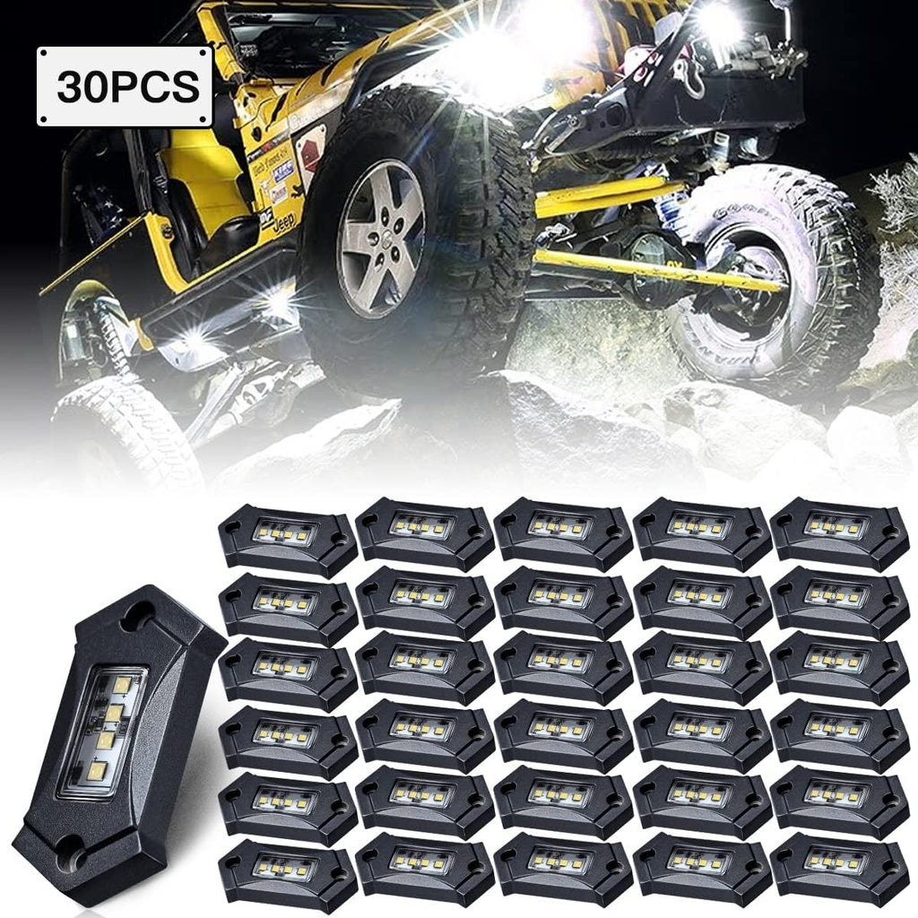 White LED Rock Lights IP68 Waterproof 12Pods F274093