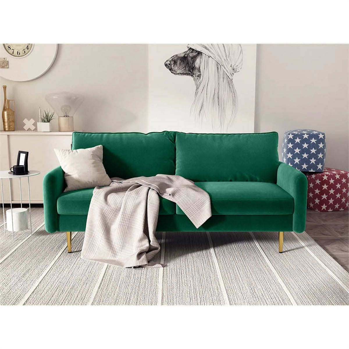 Green Velvet Sofa X321