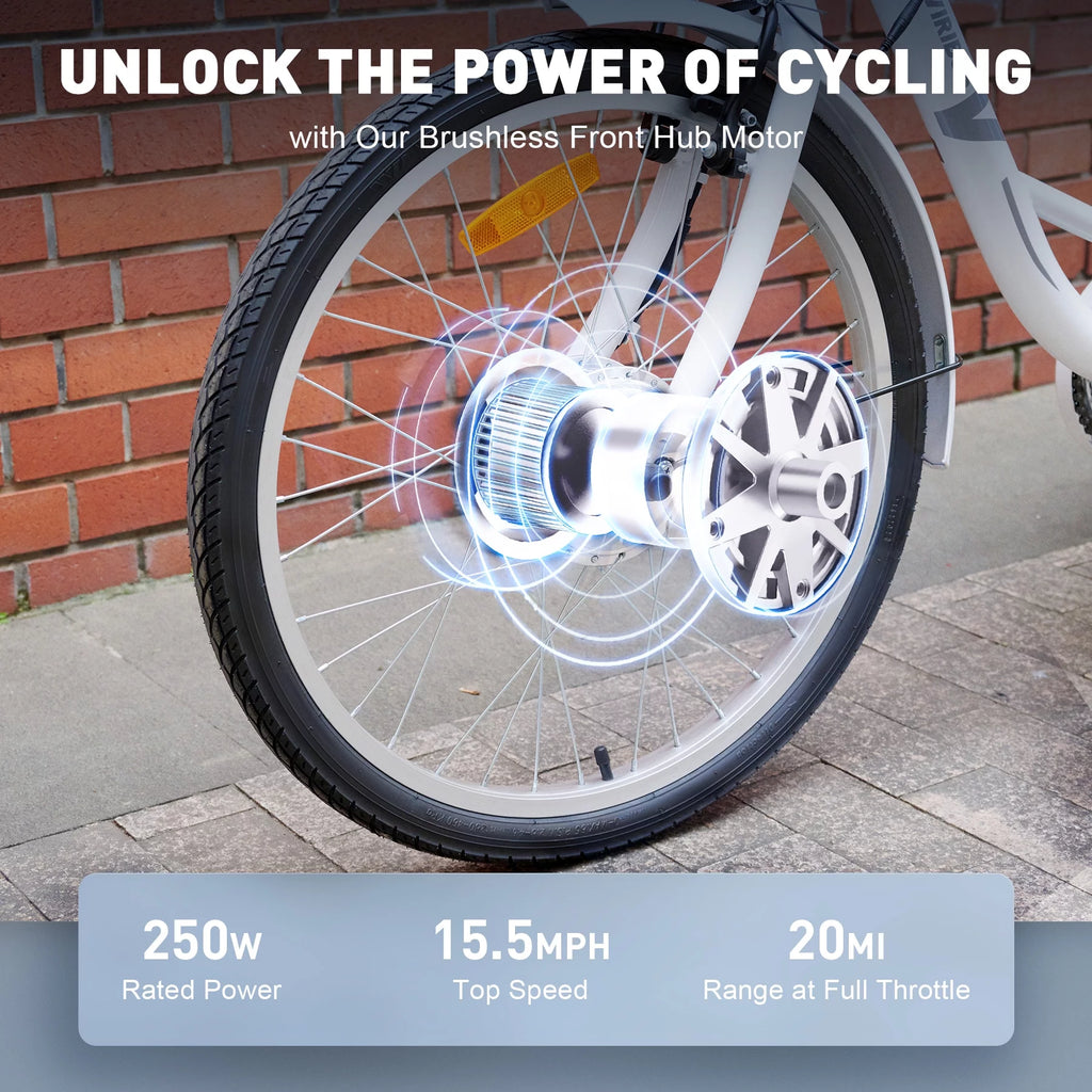 Electric Tricycle for Adults 3 Wheel Electric Bike 250W White X15343