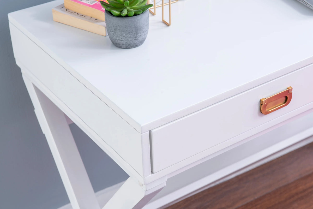 2-Drawer White Writing Desk P784210