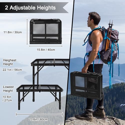 2.5 FT Mesh Metal Folding Picnic Table F2261