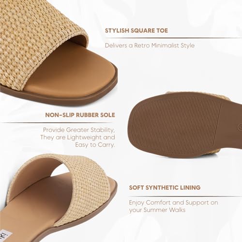 Slides Sandals for Women Open Toe Slip On L185