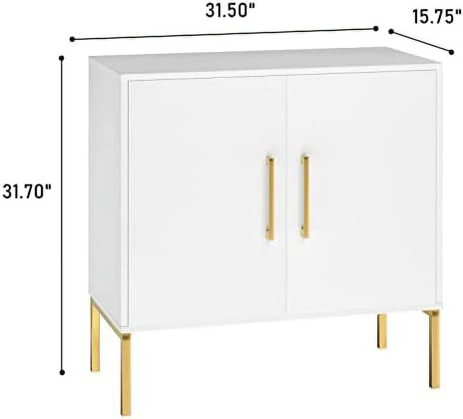 White Free Standing Cabinet with Doors Z259