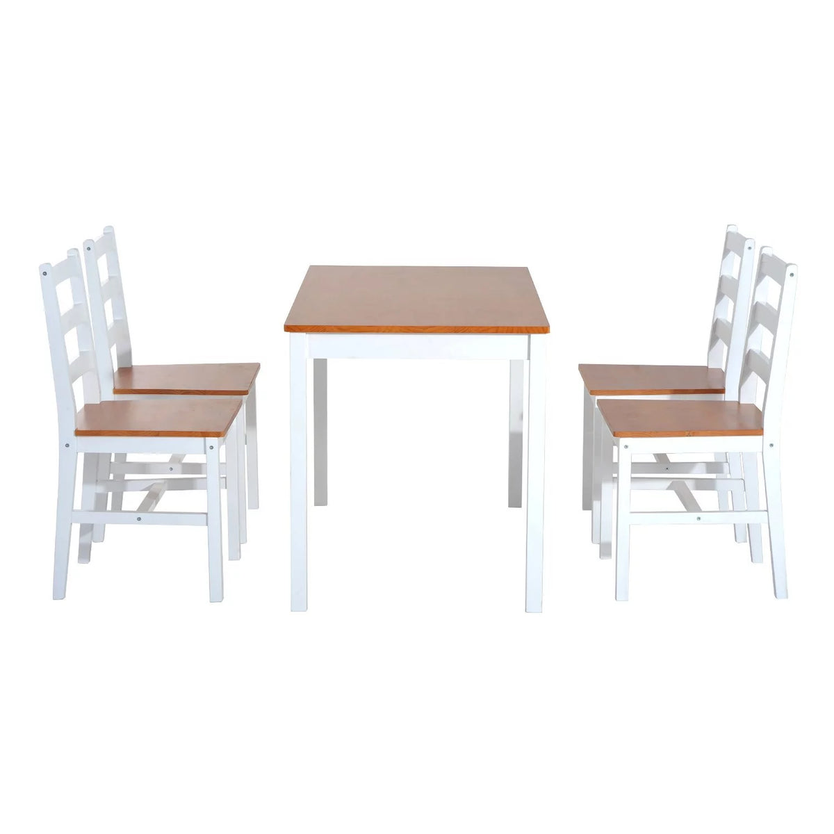 5 Piece Solid Pine Wood Table and High Back Chair Dining Set F29164