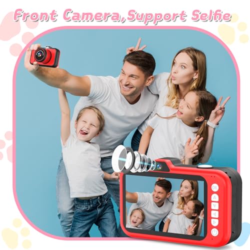 Kids Digital Camera with Rotating Zoom Lens, 3.5” Screen, 1080P, 32GB Card P820