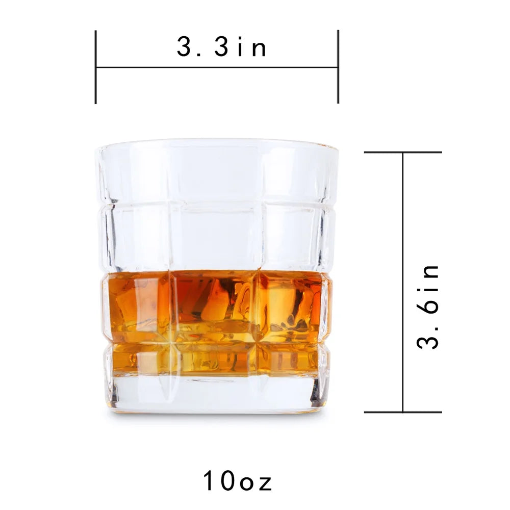 Clear Old Fashioned Whiskey Glasses Set of 4 M431