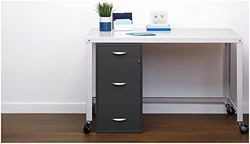 18 inch 3 Drawer Metal File Cabinet with Pencil Drawer Charcoal T7837