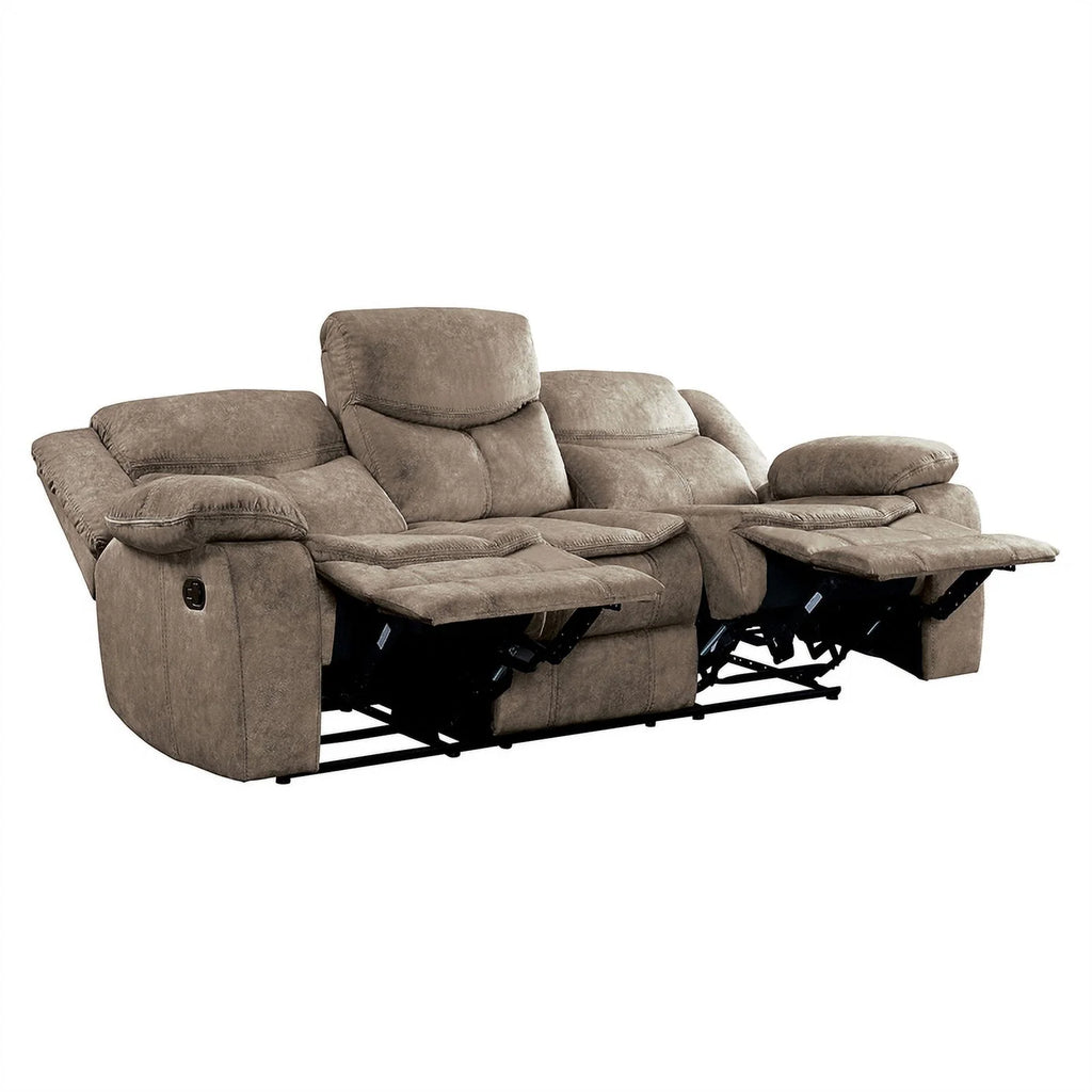 Brown Microfiber 2-Piece Reclining Sofa Set I476