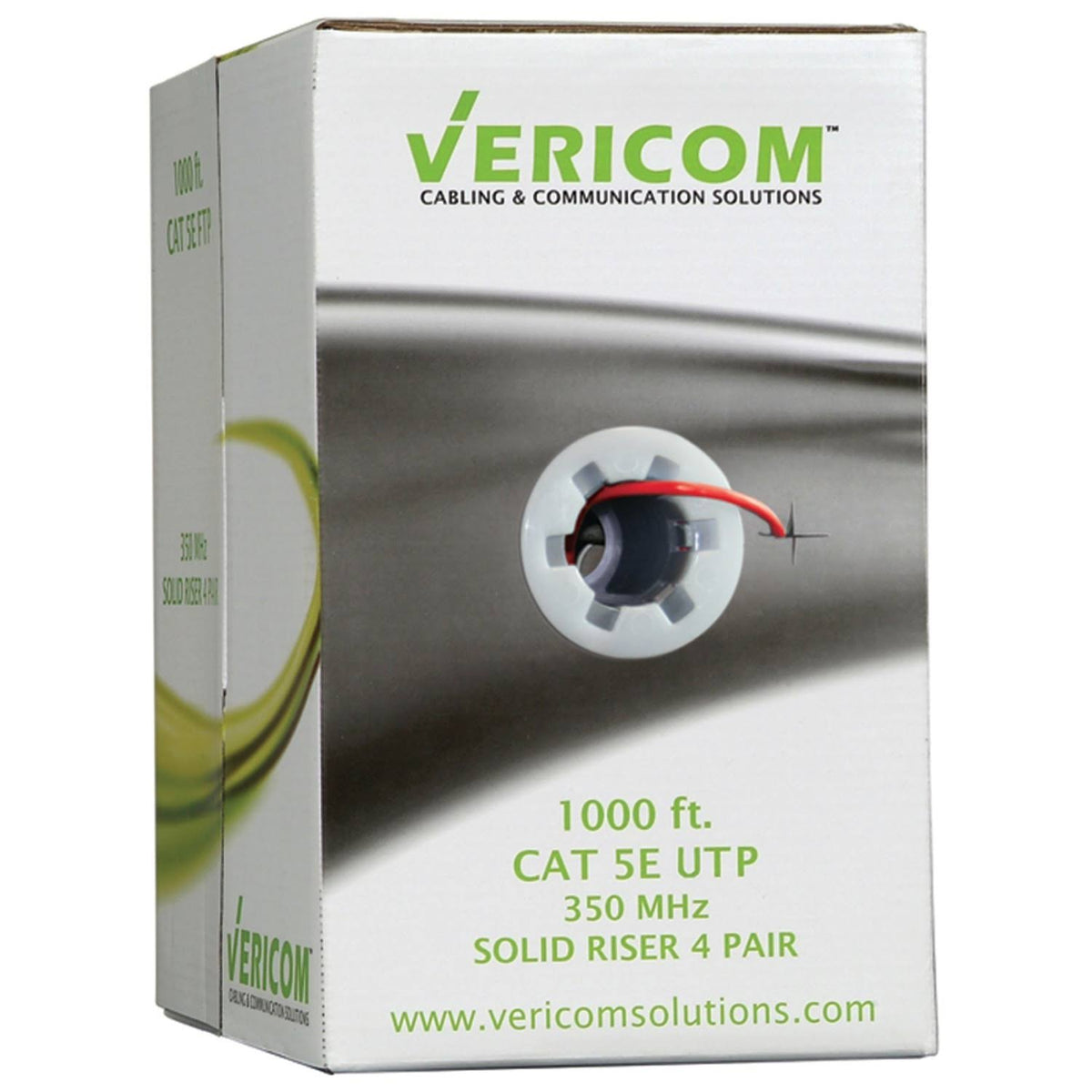 Cat-5e UTP Solid Riser CMR Cable 1,000ft Red B724