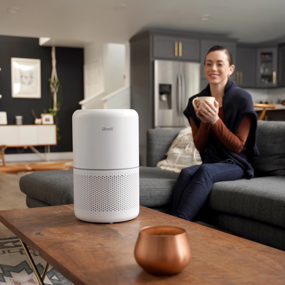 White Black True HEPA Air Purifier A96265