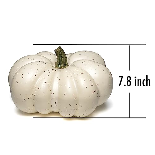 Large Artificial Pumpkin 12.6inch White Speckles L77566