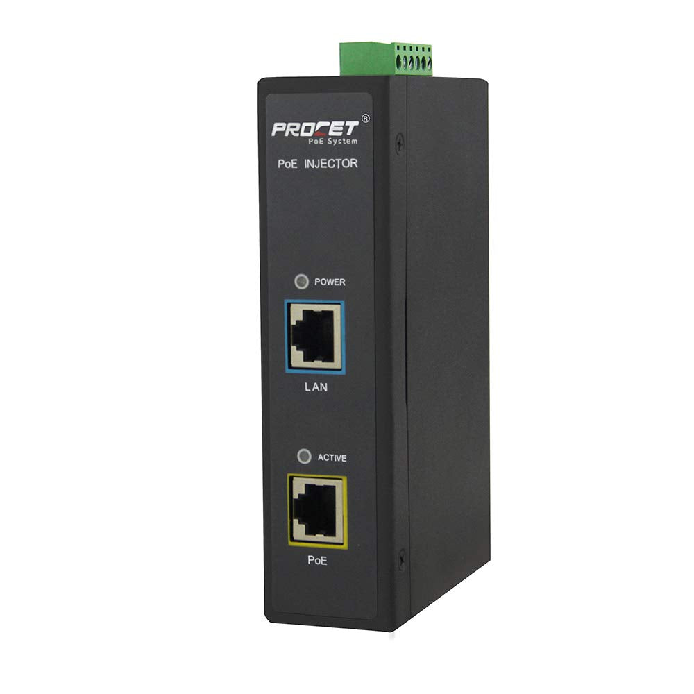 Industrial Gigabit DIN Rail PoE Injector Adapter 95W 55V Metal Case U7035