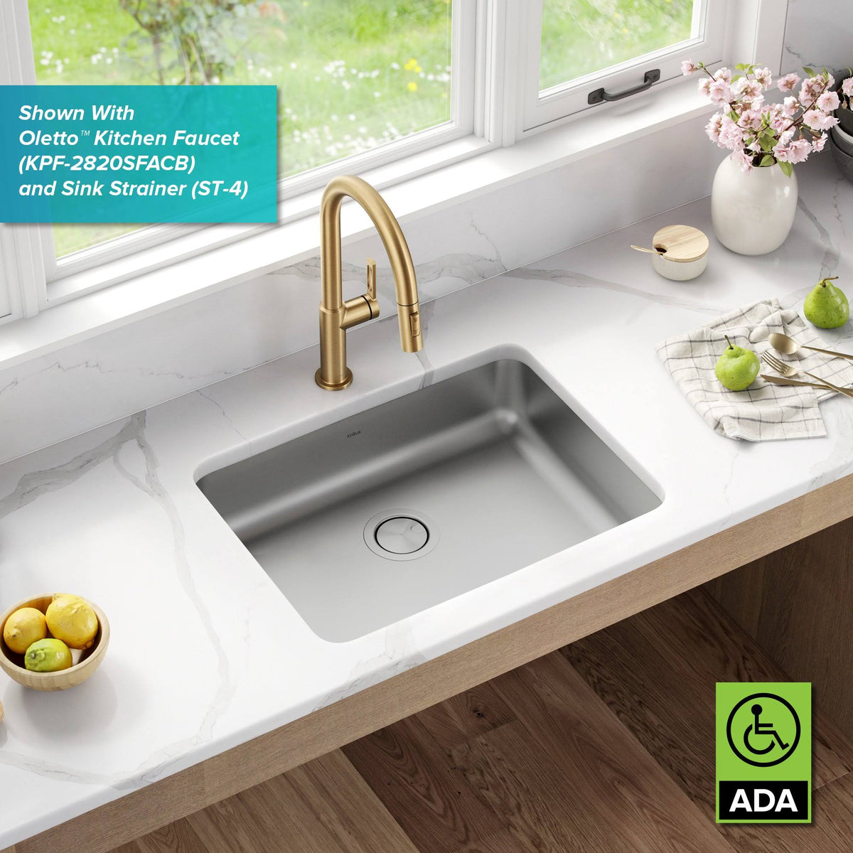 25 in. 16 Gauge Undermount Stainless Steel Single Bowl Kitchen Sink I890