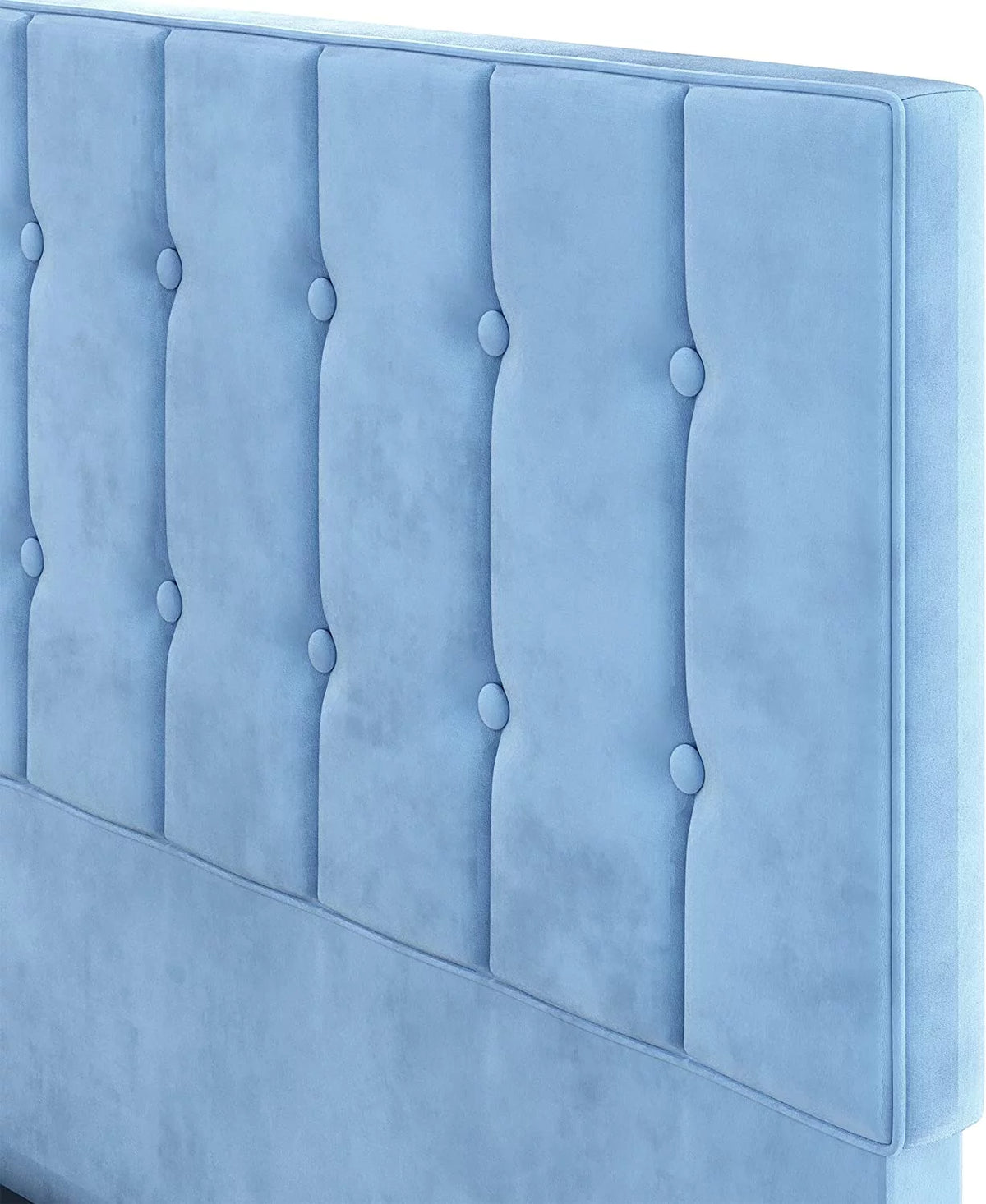 Light Blue Velvet Upholstered Twin Platform Bed Frame T605085