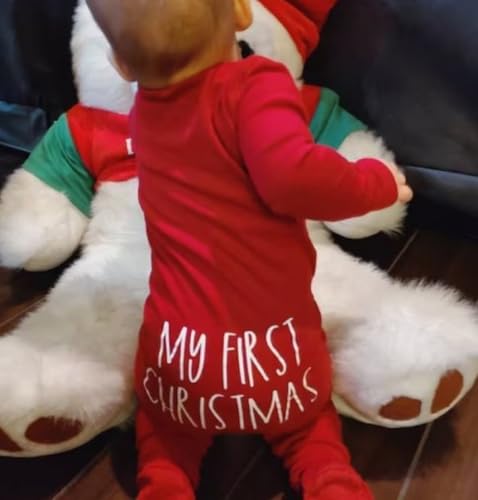 Newborn Christmas Footie Romper Zipper Bodysuit Jumpsuit W827831