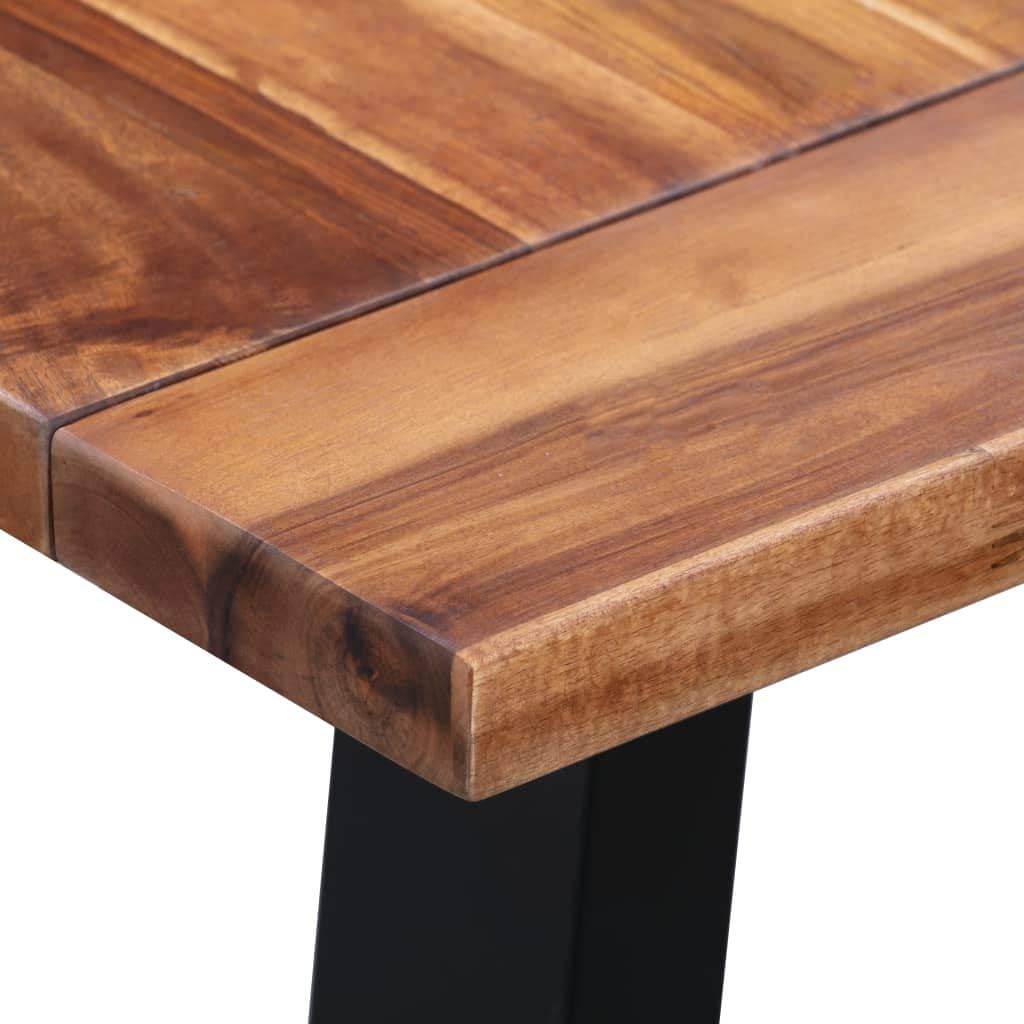 Solid Acacia Wood and Glass Dining Table I51199