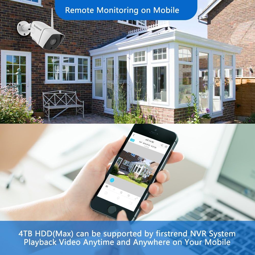 Wireless Security Camera System 8CH 1080P with 4pcs 1.3MP IP Camera N268