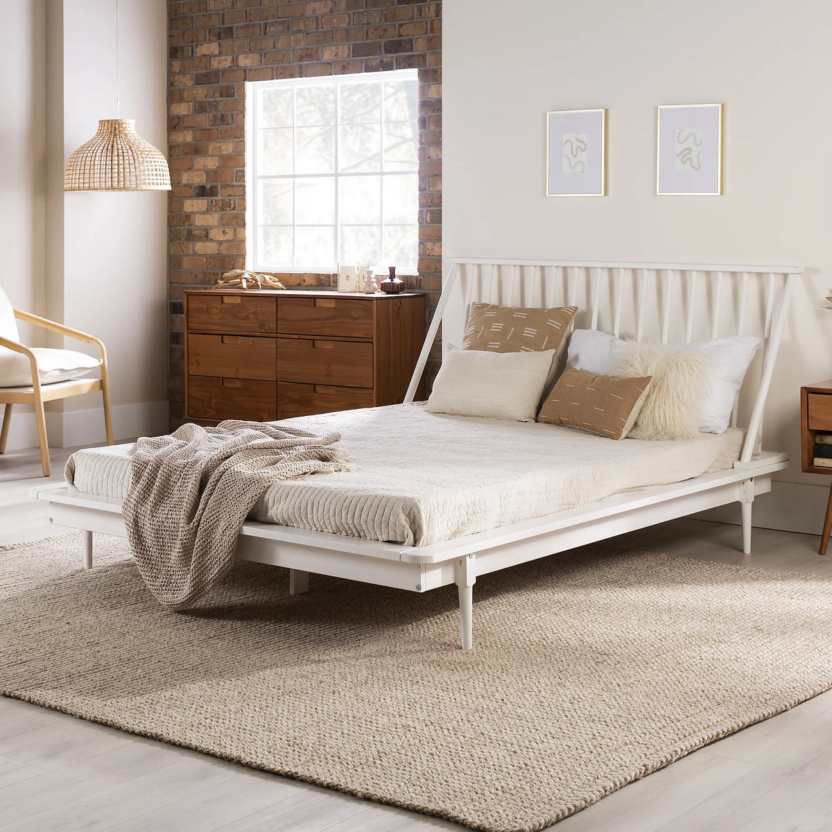 Queen Size Solid Wood Platform Bed X243