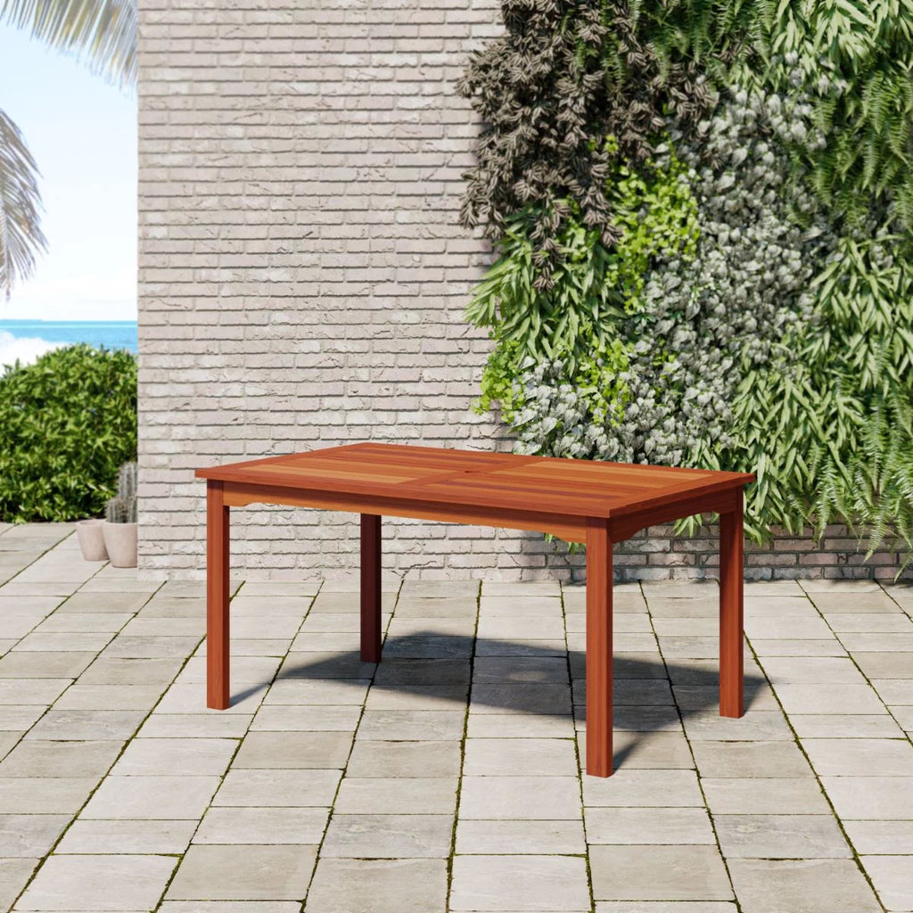 Solid Wood Rectangular Patio Dining Set Y860167