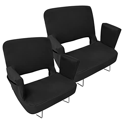 Black Extra Wide Stadium Seat with Back Support A23545
