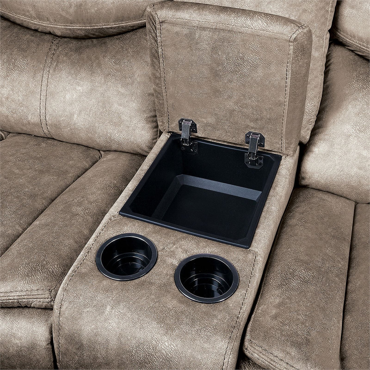Brown Microfiber 2-Piece Reclining Sofa Set I476