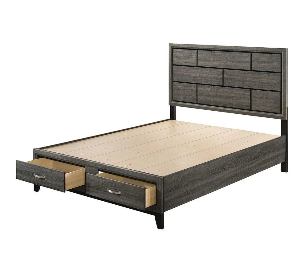 Weathered Gray Eastern King 3pcs Bedroom Set with Storage L209196
