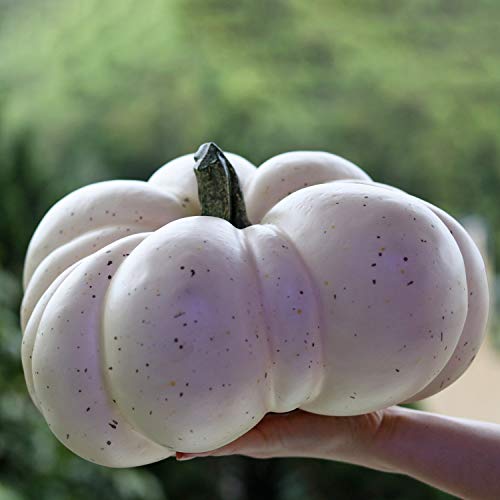 Large Artificial Pumpkin 12.6inch White Speckles L77566