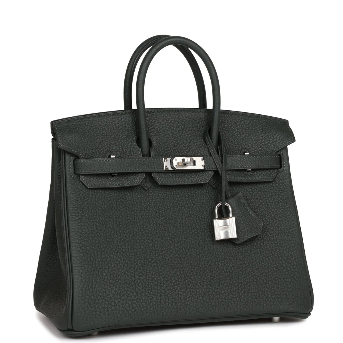 Birkin 25 Vert Fonce Togo Palladium Hardware M814