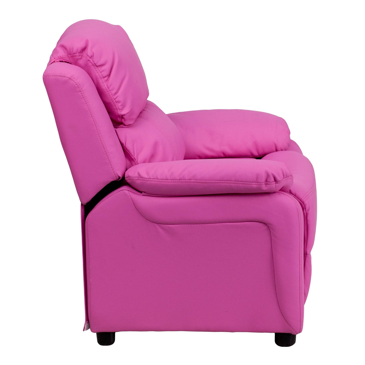 Green Vinyl Kids Recliner with Storage Arms K4254