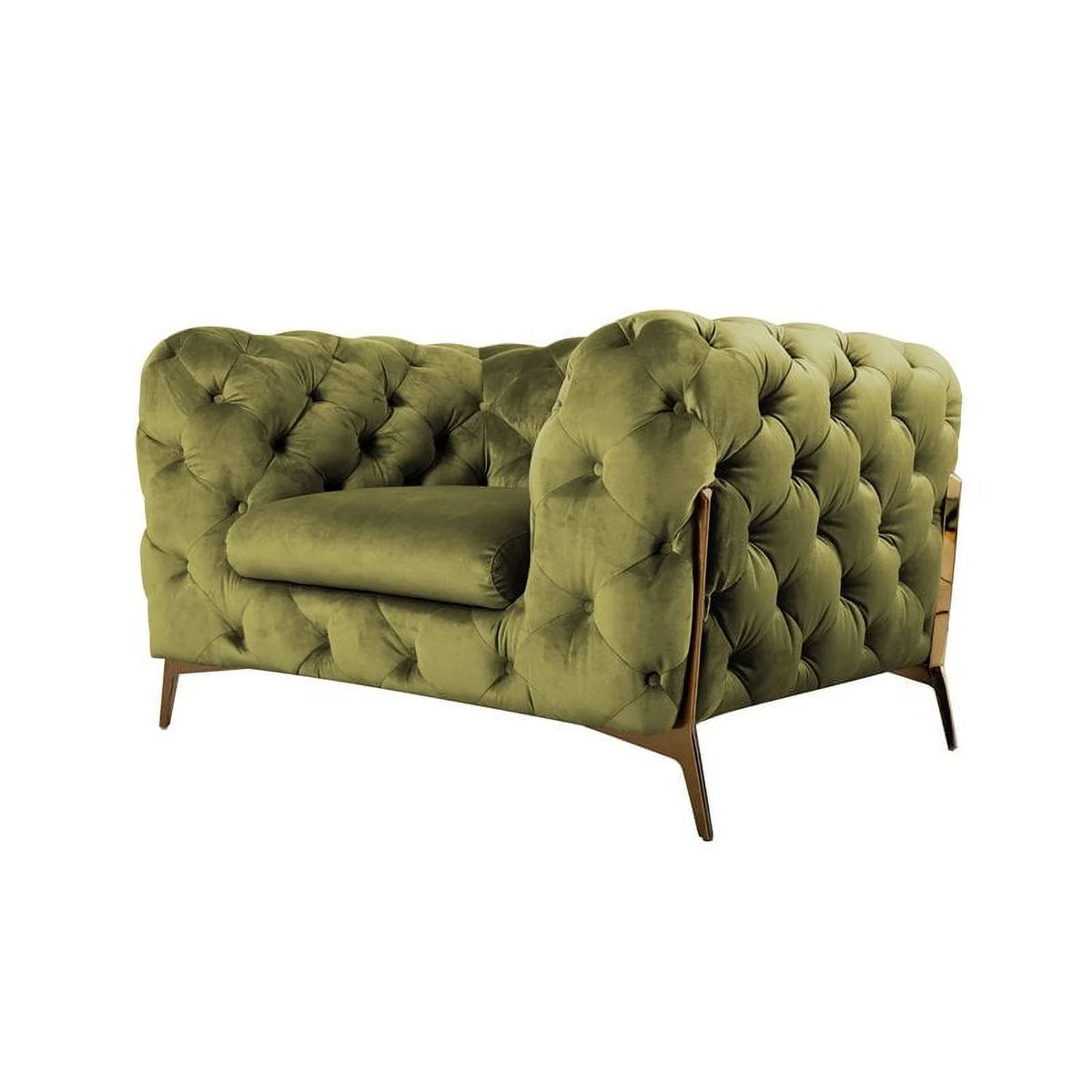 Green Fabric & Metal Accent Chair T745865