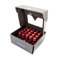 Red Steel Lug Nut Set with Dust Cap Cover W587