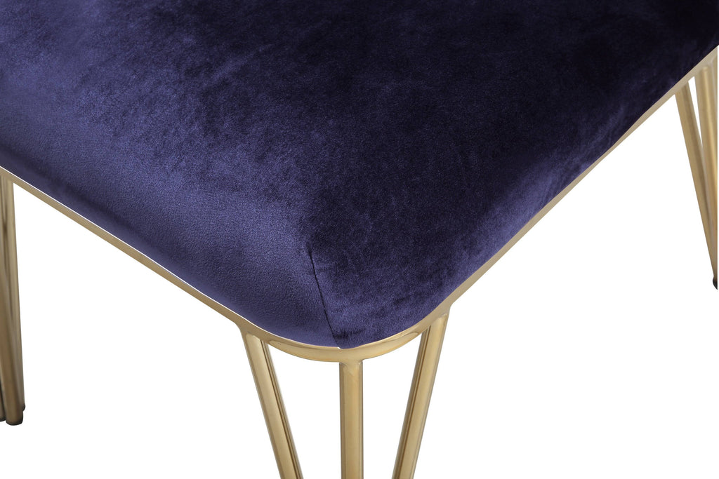 Navy Velvet Tufted Dining Chair Set of 2 G397117