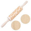 Embossed Wooden Rolling Pin 35cm X175061
