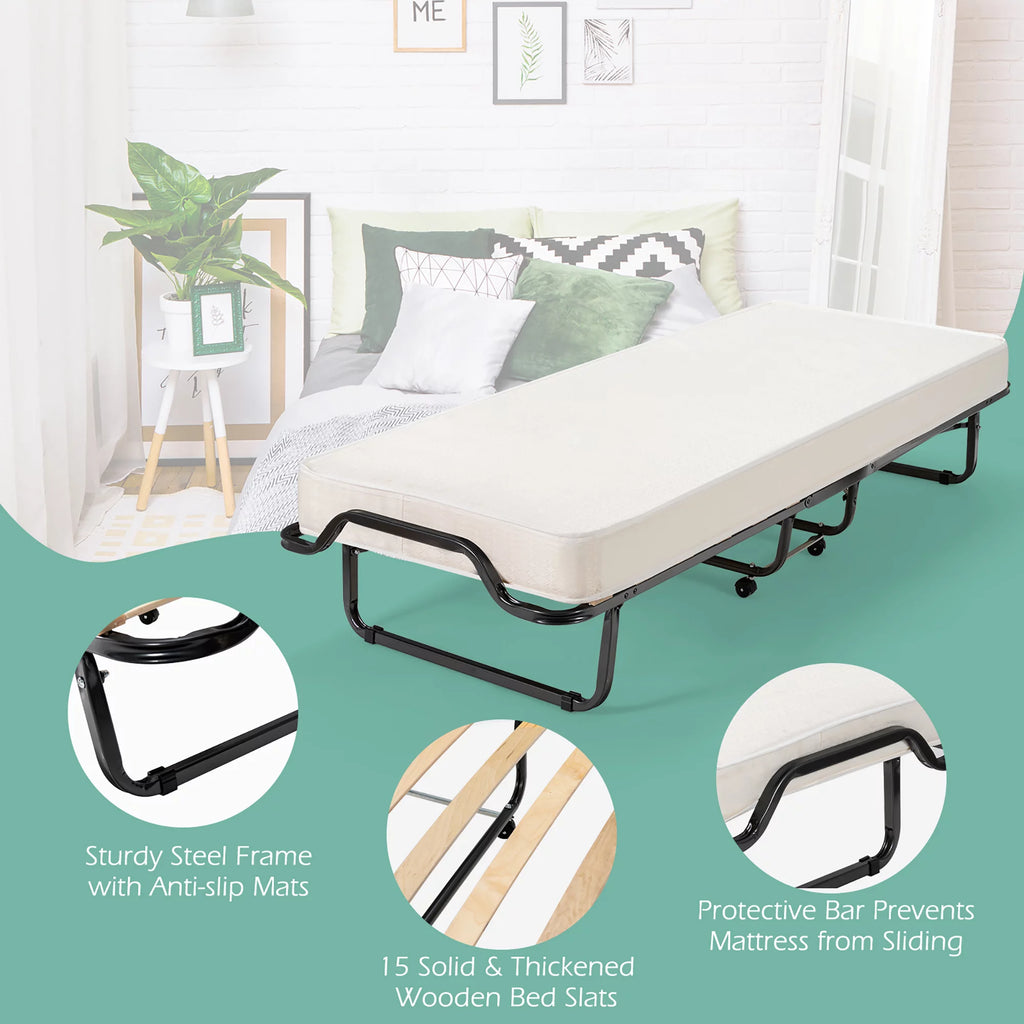 Portable Folding Bed with Memory Foam Mattress H33433
