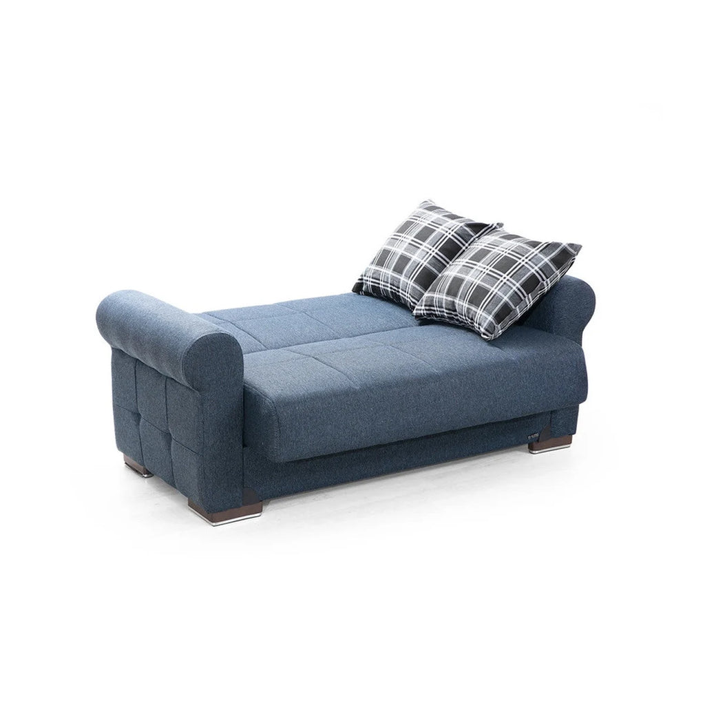 Navy Blue Fabric Loveseat E774759