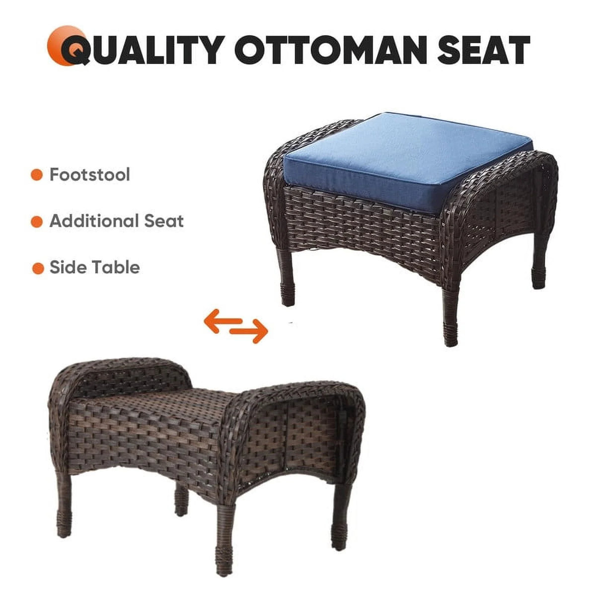5-Piece Outdoor Swivel Rocking Chair Set with Side Table A264921