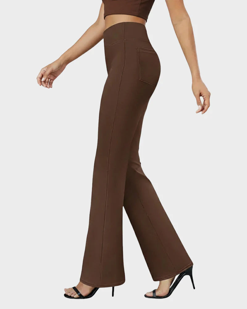 High Waist Bootcut Stretch Trousers K740589