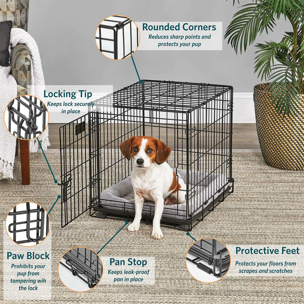 Black Single Door Dog Crate J75276