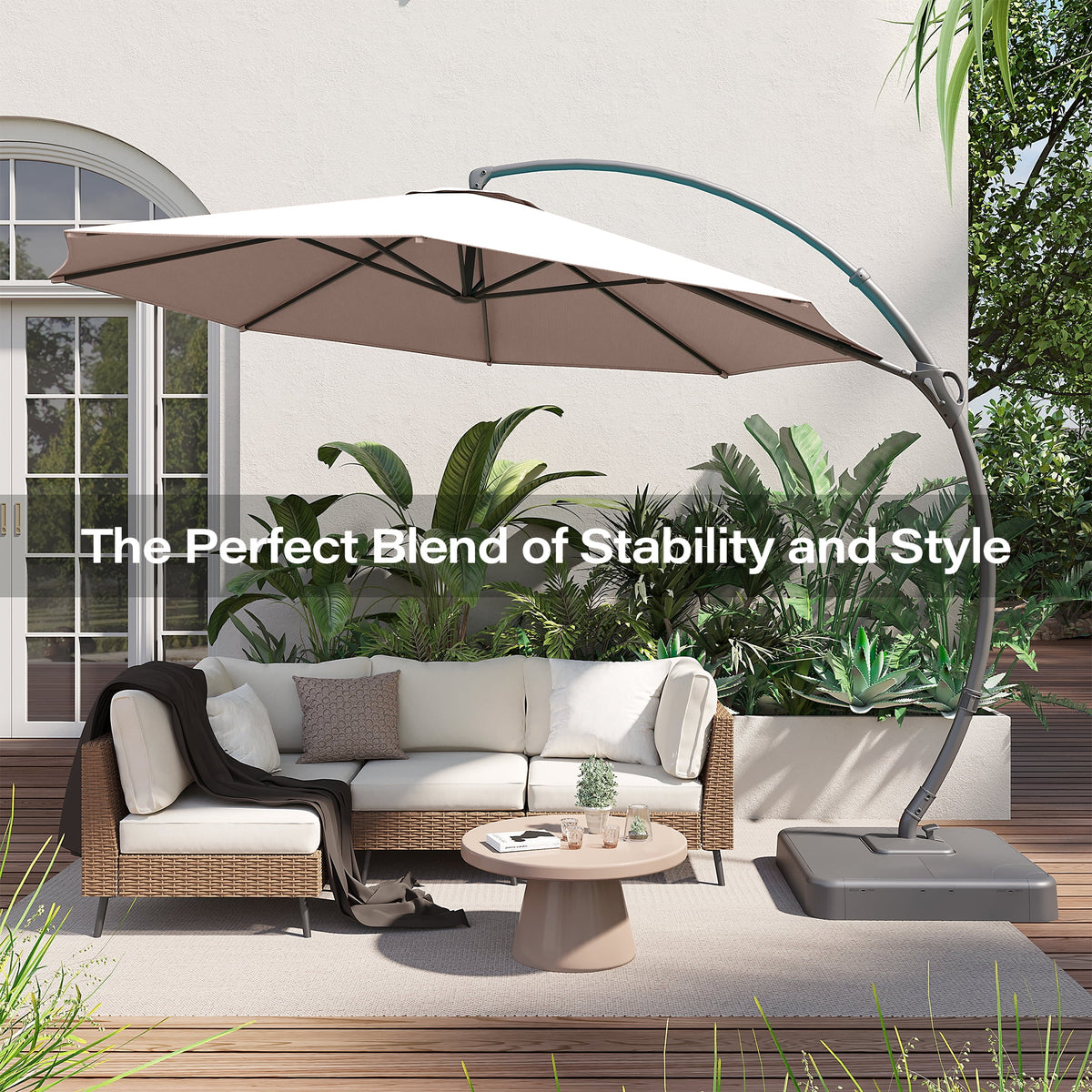 11FT Patio Umbrella with Base M2739