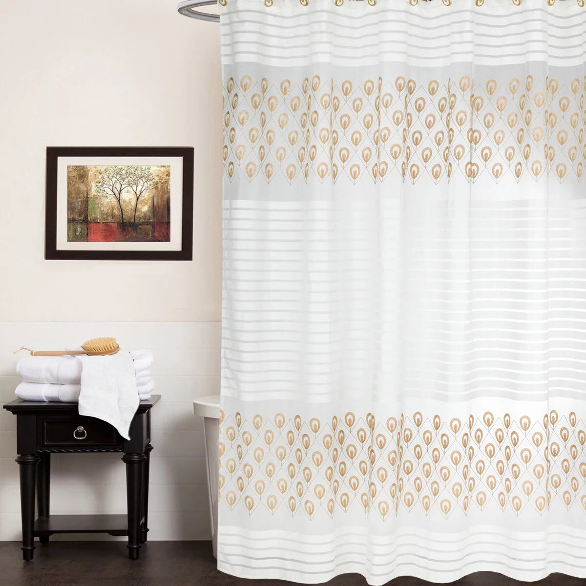 Shower Curtain and Hooks Set L13956